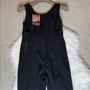 NWT Zara Ski Collection Black Snow Pants with Adjustable Straps - Small
